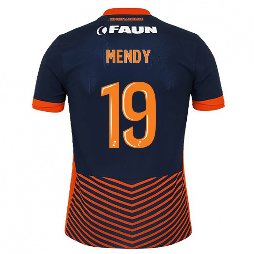 Danxen Hombre Camiseta Alexandre Mendy #19 Azul Medianoche Naranja 1ª Equipación 2025/26 La Camisa México