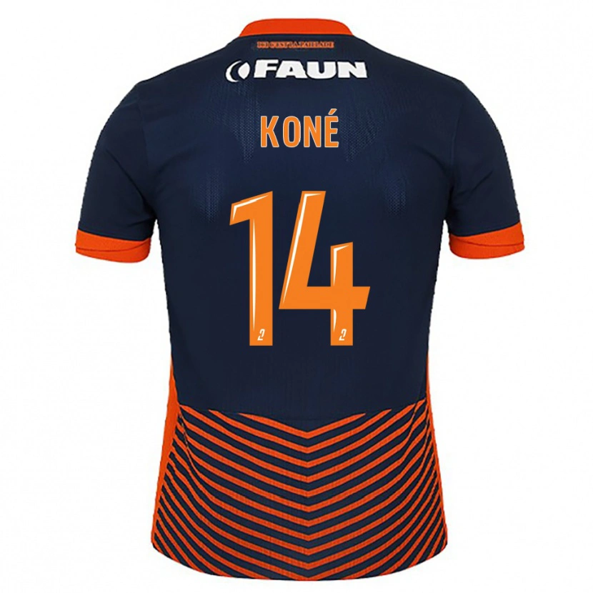Danxen Hombre Camiseta Djomoh Koné #14 Azul Medianoche Naranja 1ª Equipación 2025/26 La Camisa México
