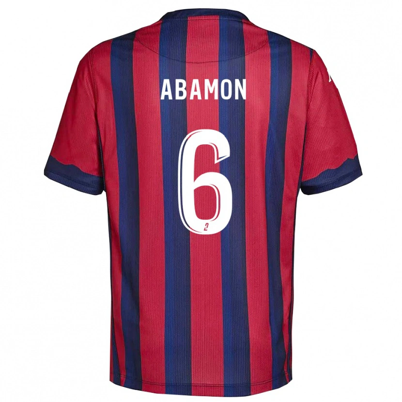 Danxen Hombre Camiseta Noélie Abamon #6 Borgoña Azul Marino 1ª Equipación 2025/26 La Camisa México