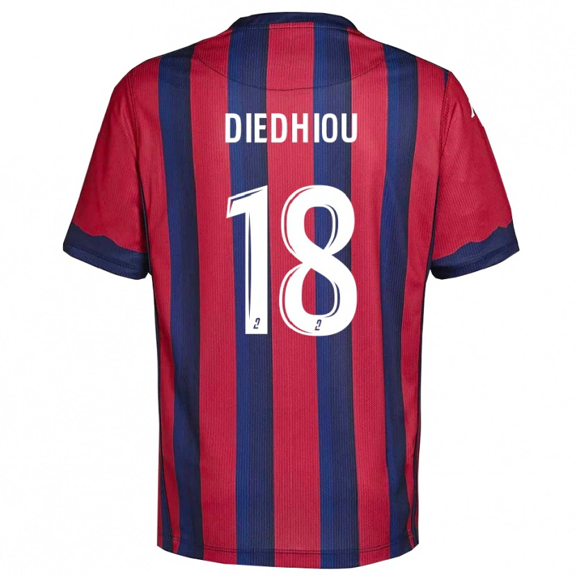 Danxen Hombre Camiseta Famara Diédhiou #18 Borgoña Azul Marino 1ª Equipación 2025/26 La Camisa México