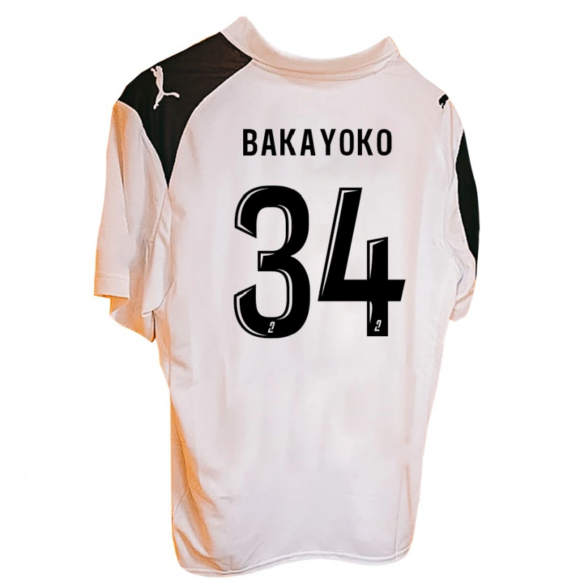 Danxen Hombre Camiseta Siaka Bakayoko #34 Negro Blanco 1ª Equipación 2025/26 La Camisa México