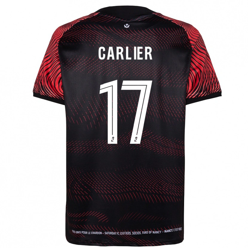 Danxen Hombre Camiseta Maxence Carlier #17 Blanco Rojo 1ª Equipación 2025/26 La Camisa México