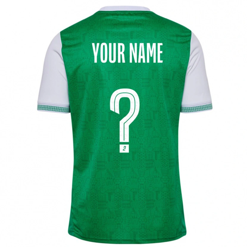 Danxen Hombre Camiseta Su Nombre #0 Verde Blanco 1ª Equipación 2025/26 La Camisa México