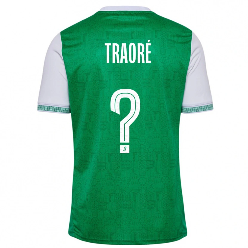 Danxen Hombre Camiseta Aboubakar Traoré #0 Verde Blanco 1ª Equipación 2025/26 La Camisa México