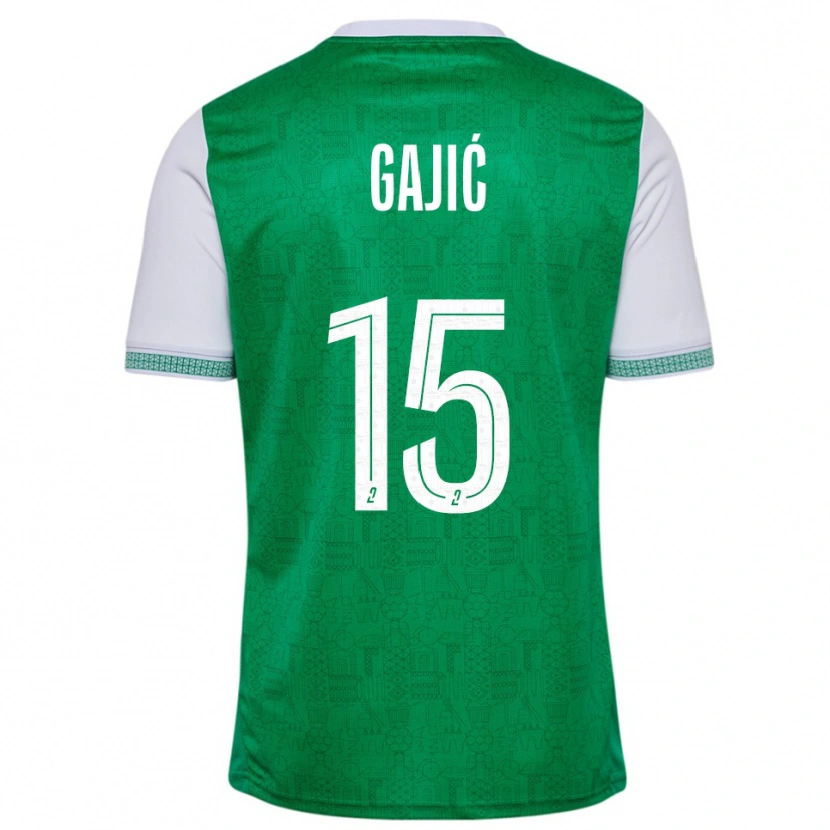 Danxen Hombre Camiseta Aleksandra Gajić #15 Verde Blanco 1ª Equipación 2025/26 La Camisa México