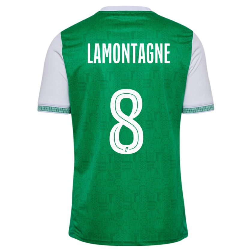Danxen Hombre Camiseta Alexandria Lamontagne #8 Verde Blanco 1ª Equipación 2025/26 La Camisa México