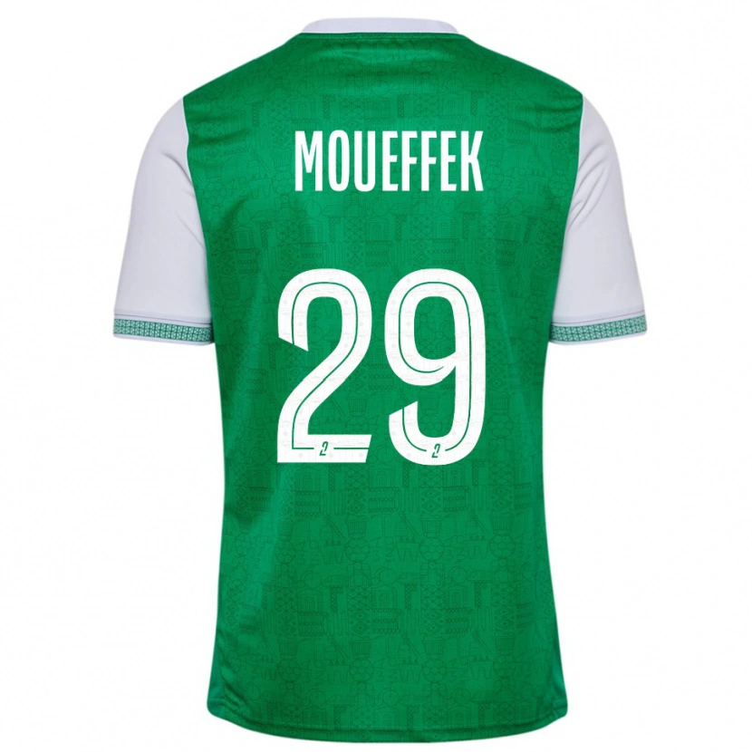 Danxen Hombre Camiseta Aïmen Moueffek #29 Verde Blanco 1ª Equipación 2025/26 La Camisa México
