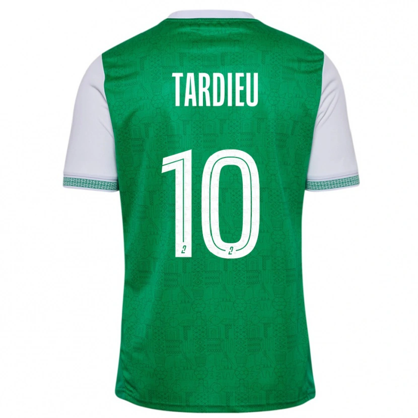 Danxen Hombre Camiseta Florian Tardieu #10 Verde Blanco 1ª Equipación 2025/26 La Camisa México