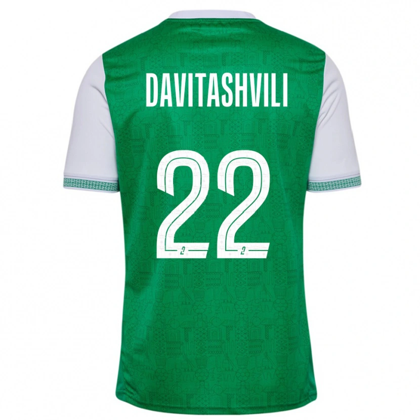 Danxen Hombre Camiseta Zuriko Davitashvili #22 Verde Blanco 1ª Equipación 2025/26 La Camisa México
