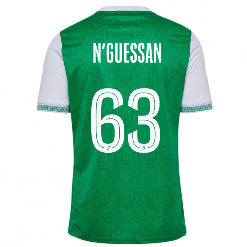 Danxen Hombre Camiseta Djylian N'guessan #63 Verde Blanco 1ª Equipación 2025/26 La Camisa México