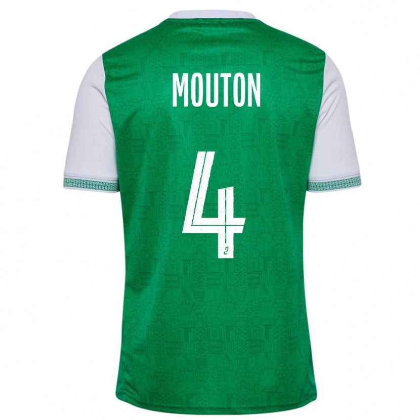 Danxen Hombre Camiseta Nathan Mouton #4 Verde Blanco 1ª Equipación 2025/26 La Camisa México