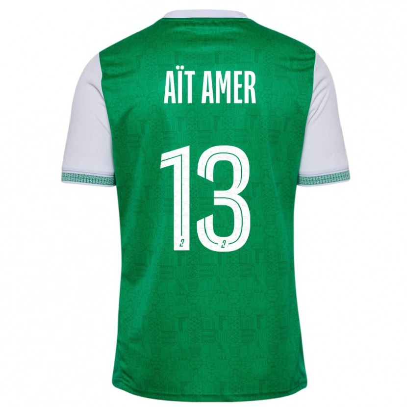 Danxen Hombre Camiseta Rayan Aït Amer #13 Verde Blanco 1ª Equipación 2025/26 La Camisa México