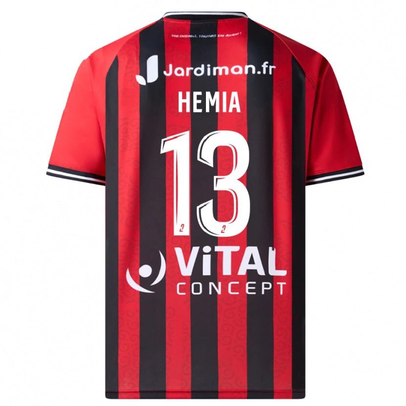 Danxen Hombre Camiseta Amine Hemia #13 Rojo Negro 1ª Equipación 2025/26 La Camisa México