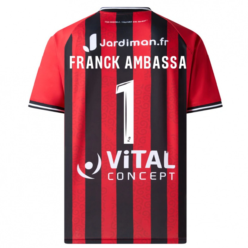 Danxen Hombre Camiseta Gaspard Franck Ambassa #1 Rojo Negro 1ª Equipación 2025/26 La Camisa México