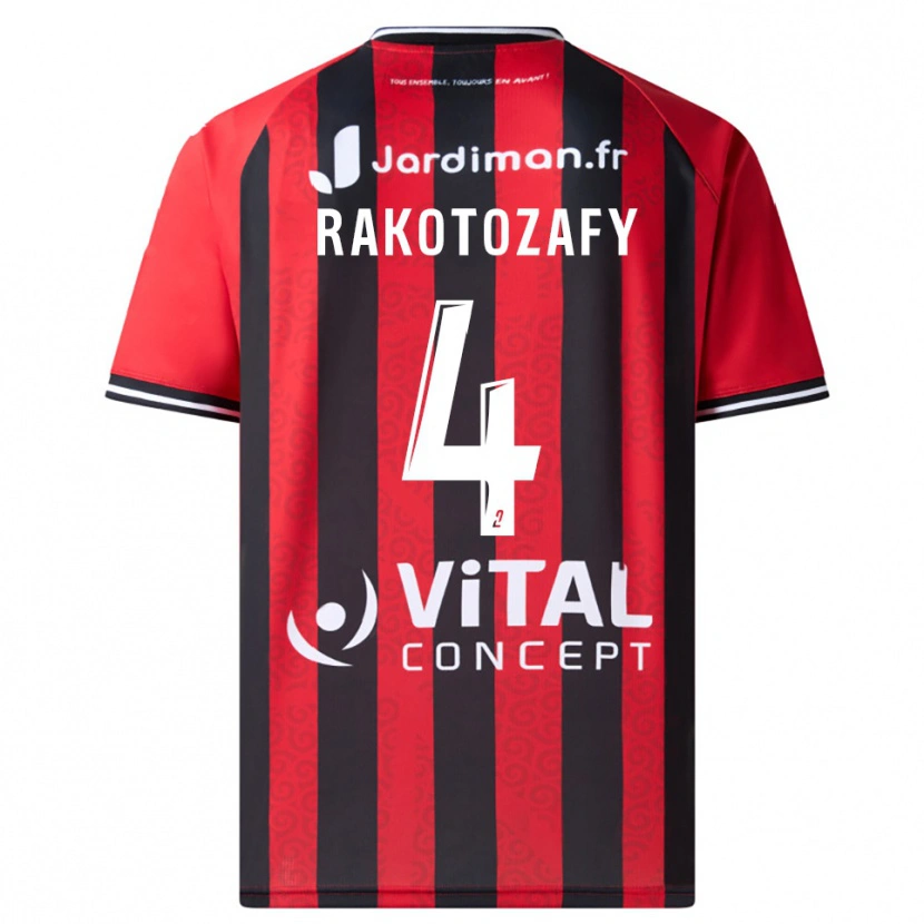 Danxen Hombre Camiseta Lucas Rakotozafy #4 Rojo Negro 1ª Equipación 2025/26 La Camisa México