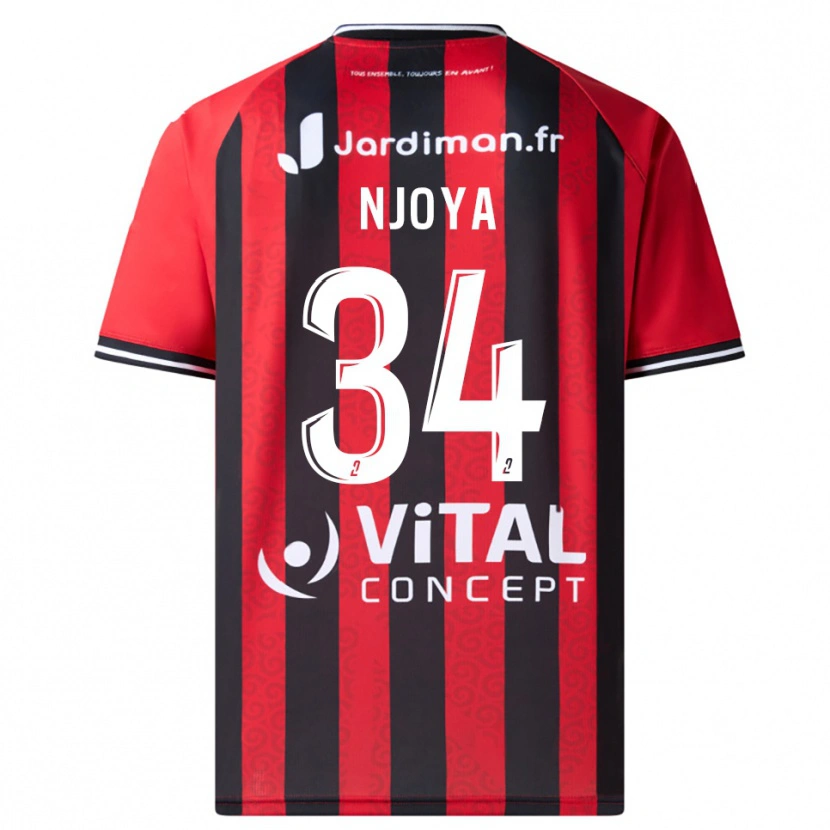 Danxen Hombre Camiseta Youssef Njoya #34 Rojo Negro 1ª Equipación 2025/26 La Camisa México