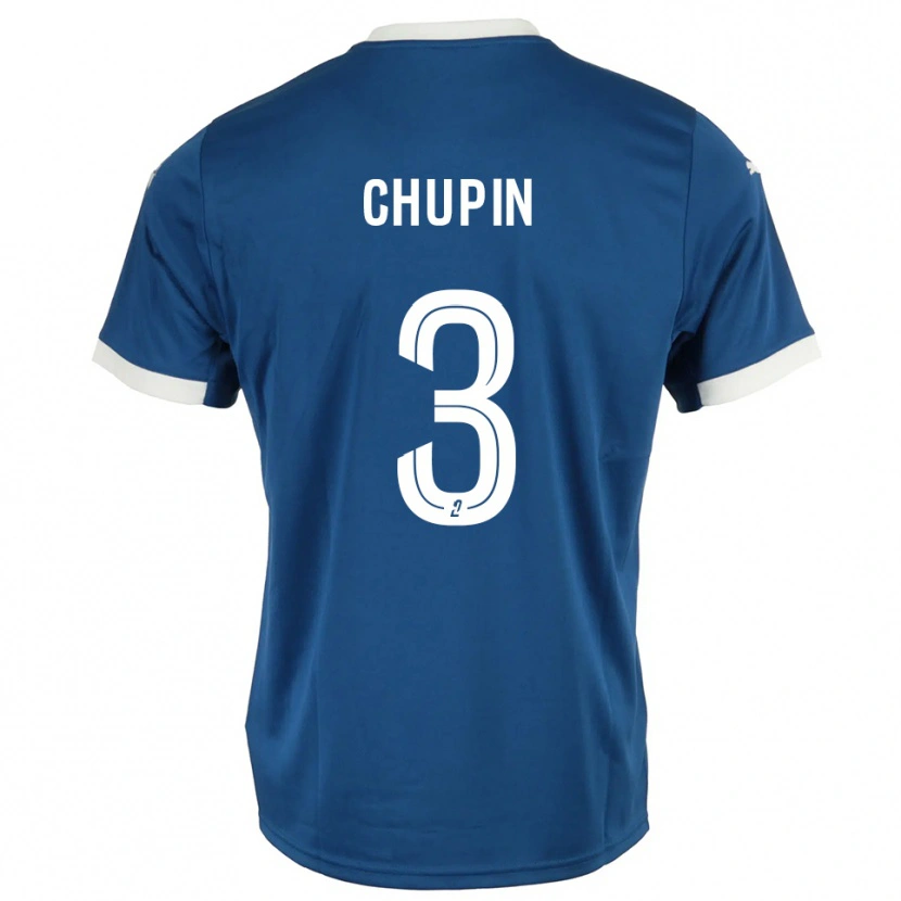 Danxen Hombre Camiseta Tom Chupin #3 Azul Blanco 1ª Equipación 2025/26 La Camisa México
