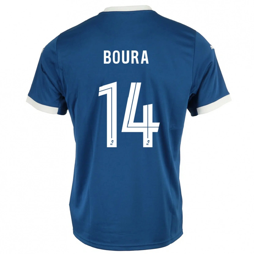 Danxen Hombre Camiseta Ismaël Boura #14 Azul Blanco 1ª Equipación 2025/26 La Camisa México