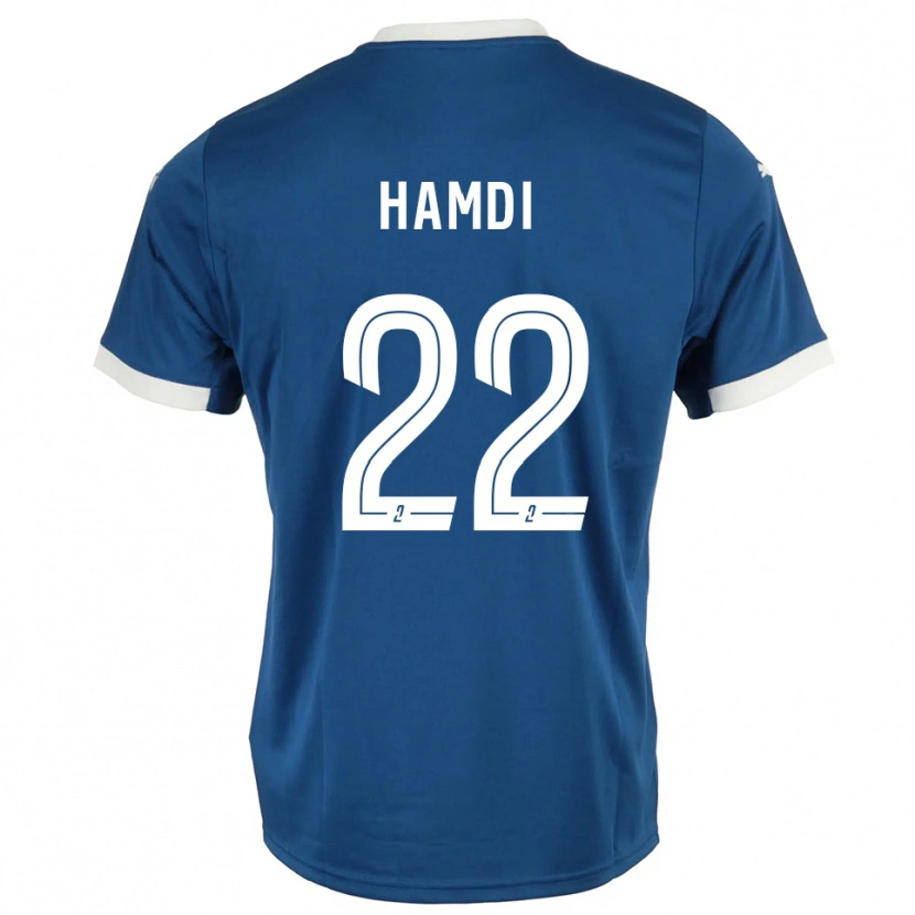 Danxen Hombre Camiseta Mathis Hamdi #22 Azul Blanco 1ª Equipación 2025/26 La Camisa México