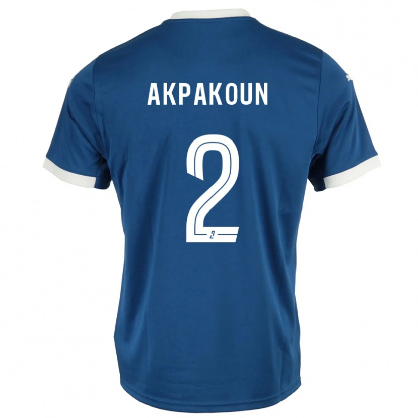 Danxen Hombre Camiseta Tom Akpakoun #2 Azul Blanco 1ª Equipación 2025/26 La Camisa México
