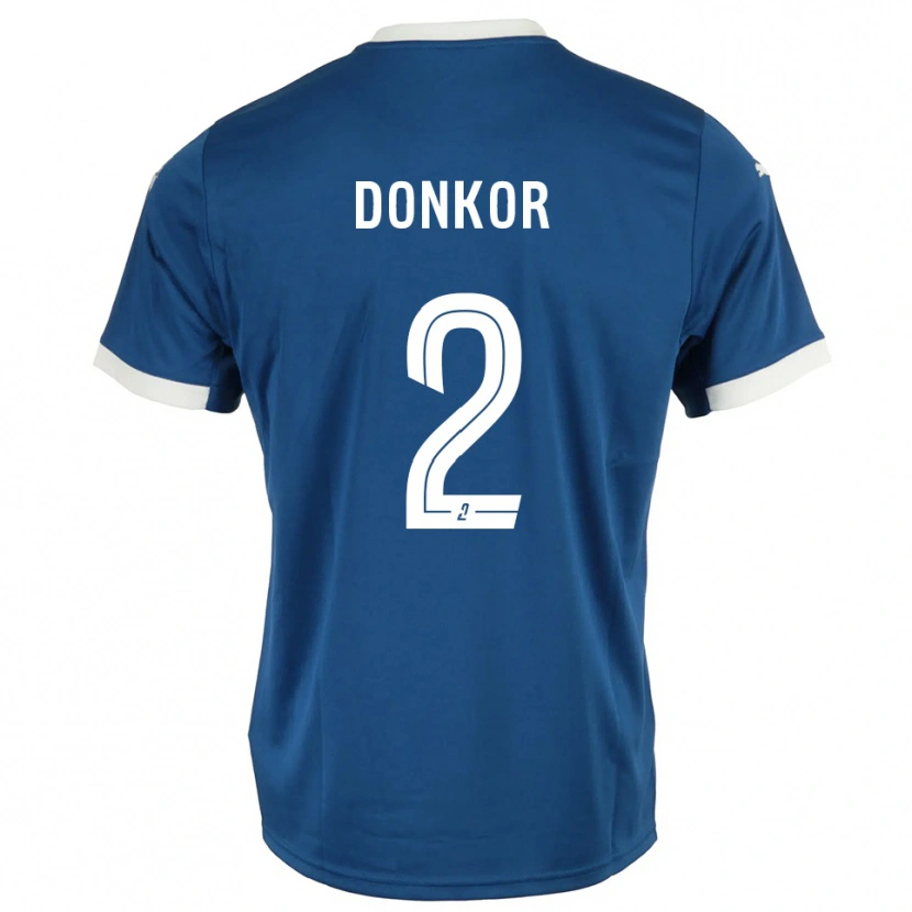 Danxen Hombre Camiseta Noah Donkor #2 Azul Blanco 1ª Equipación 2025/26 La Camisa México