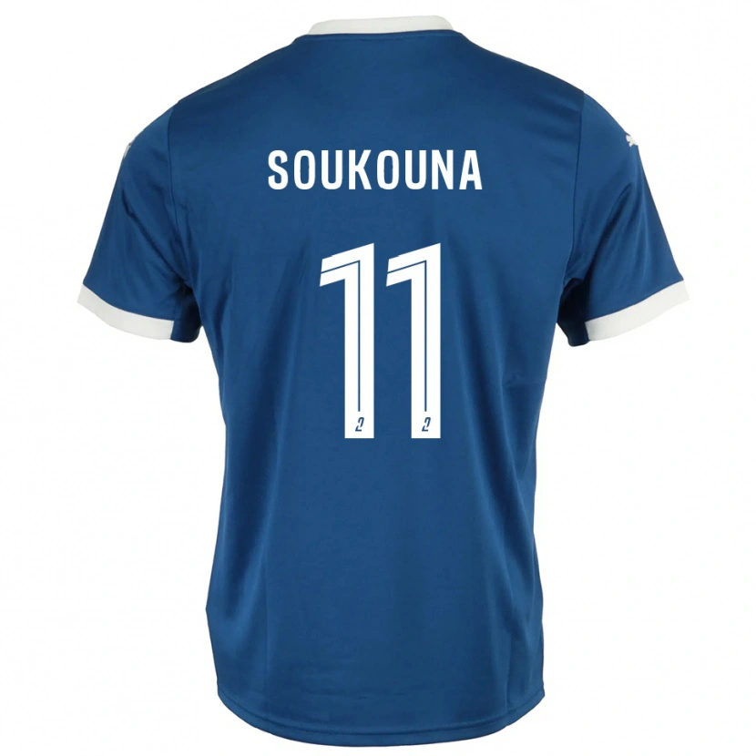Danxen Hombre Camiseta Idrissa Soukouna #11 Azul Blanco 1ª Equipación 2025/26 La Camisa México