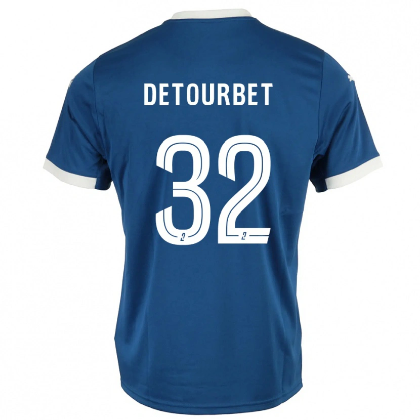 Danxen Hombre Camiseta Mathys Detourbet #32 Azul Blanco 1ª Equipación 2025/26 La Camisa México
