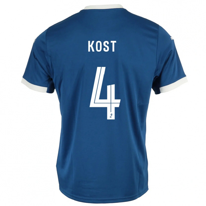 Danxen Hombre Camiseta Enzo Kost #4 Azul Blanco 1ª Equipación 2025/26 La Camisa México