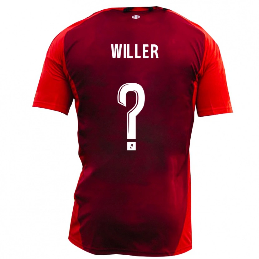 Danxen Hombre Camiseta Yann Willer #0 Rojo Borgoña 1ª Equipación 2025/26 La Camisa México