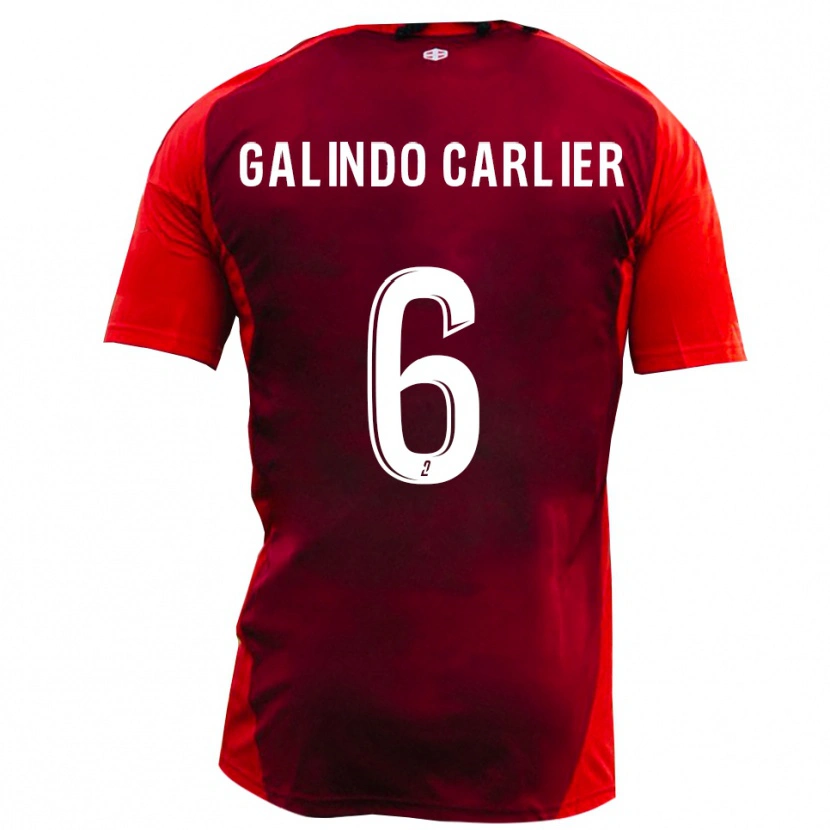 Danxen Hombre Camiseta Luca Galindo Carlier #6 Rojo Borgoña 1ª Equipación 2025/26 La Camisa México