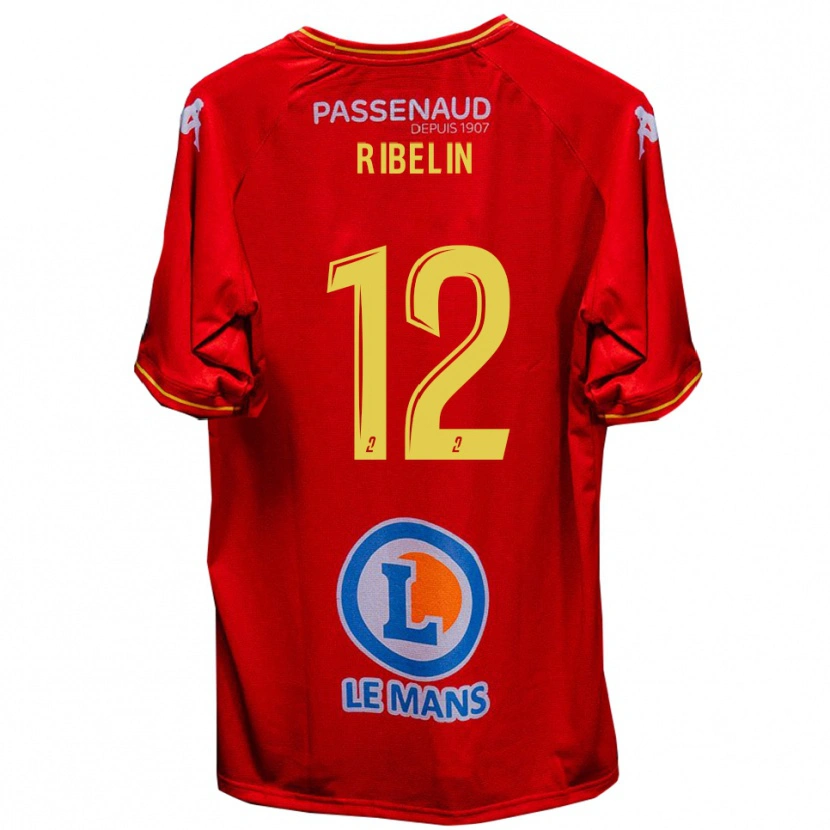 Danxen Hombre Camiseta Anthony Ribelin #12 Rojo Amarillo 1ª Equipación 2025/26 La Camisa México