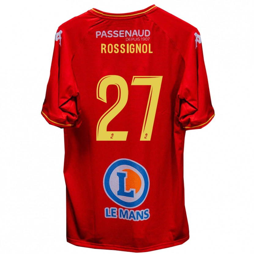 Danxen Hombre Camiseta Martin Rossignol #27 Rojo Amarillo 1ª Equipación 2025/26 La Camisa México
