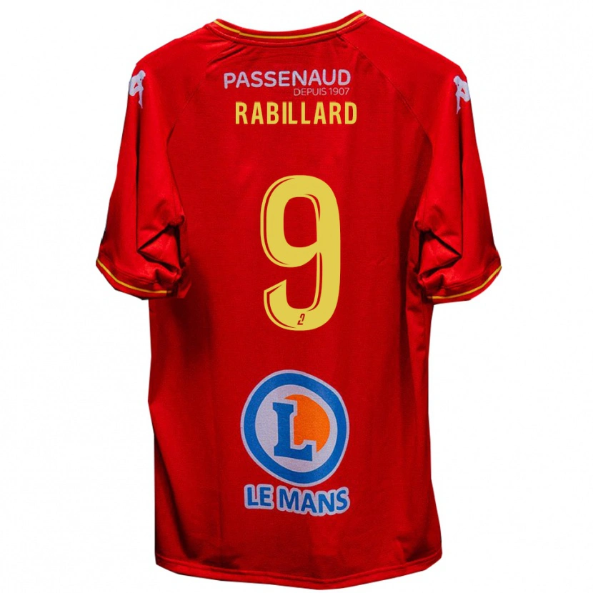 Danxen Hombre Camiseta Antoine Rabillard #9 Rojo Amarillo 1ª Equipación 2025/26 La Camisa México