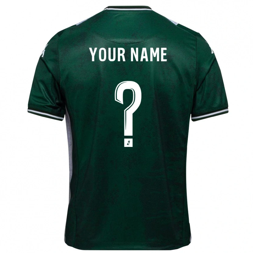 Danxen Hombre Camiseta Su Nombre #0 Verde Blanco 1ª Equipación 2025/26 La Camisa México