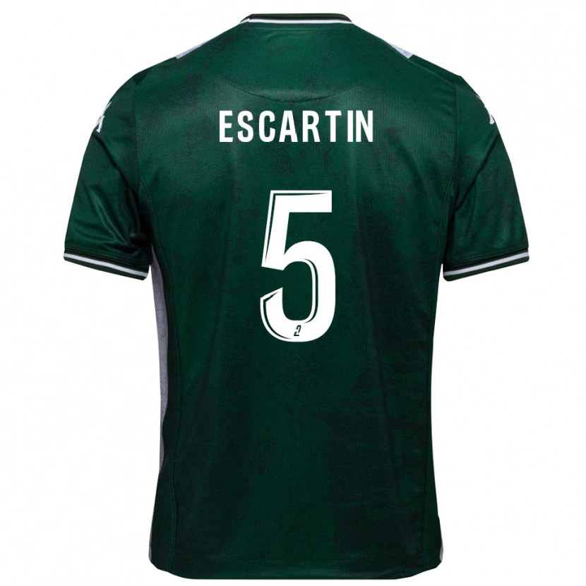 Danxen Hombre Camiseta Josué Escartin #5 Verde Blanco 1ª Equipación 2025/26 La Camisa México