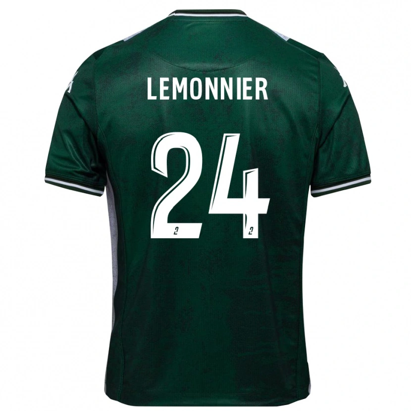 Danxen Hombre Camiseta Pierre Lemonnier #24 Verde Blanco 1ª Equipación 2025/26 La Camisa México