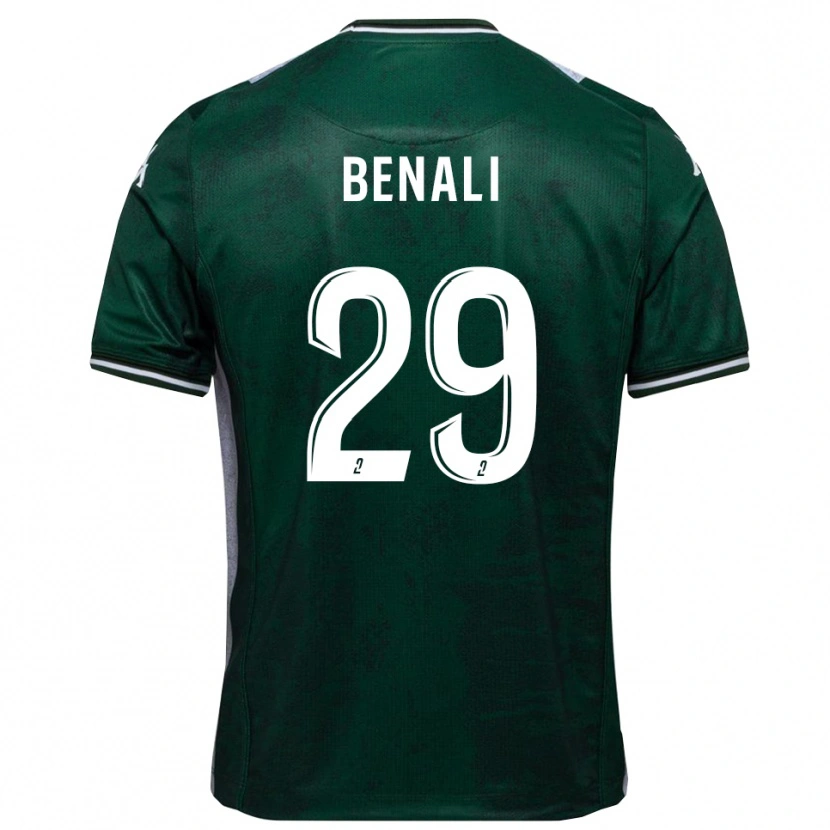 Danxen Hombre Camiseta Hacène Benali #29 Verde Blanco 1ª Equipación 2025/26 La Camisa México