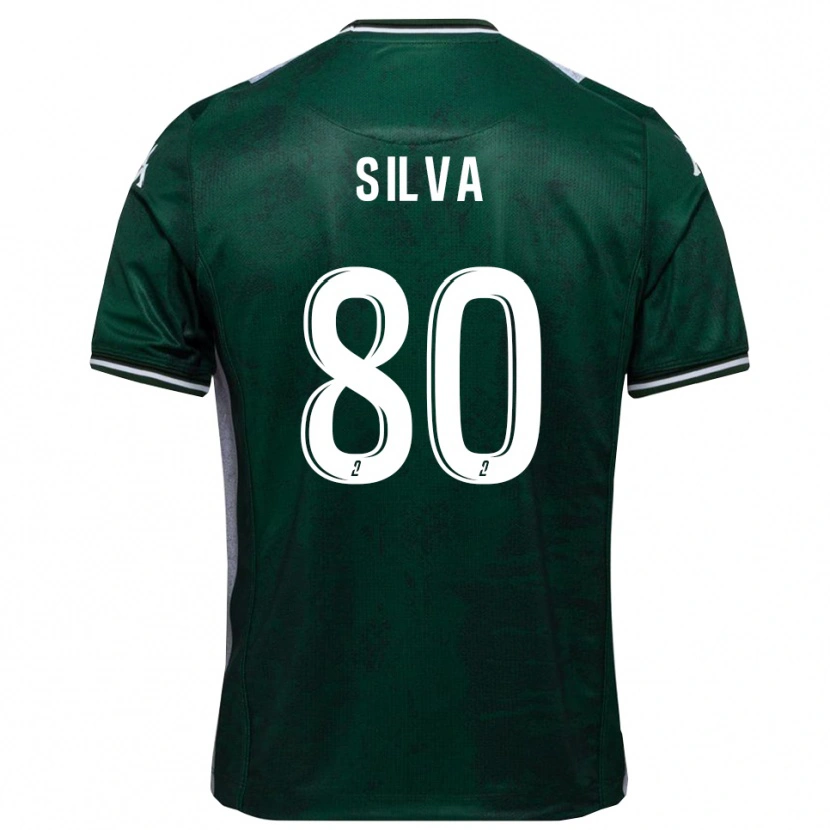 Danxen Hombre Camiseta Brian Silva #80 Verde Blanco 1ª Equipación 2025/26 La Camisa México