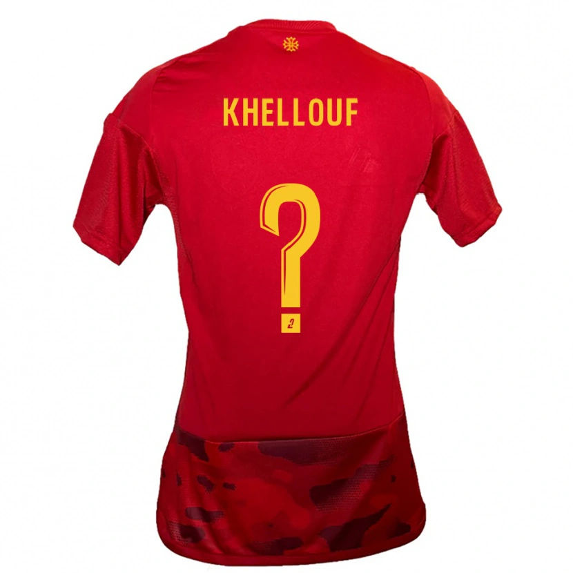 Danxen Hombre Camiseta Ilyann Khellouf #0 Rojo Amarillo 1ª Equipación 2025/26 La Camisa México