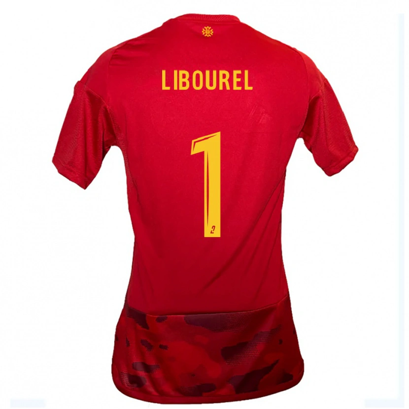 Danxen Hombre Camiseta Laurie Libourel #1 Rojo Amarillo 1ª Equipación 2025/26 La Camisa México
