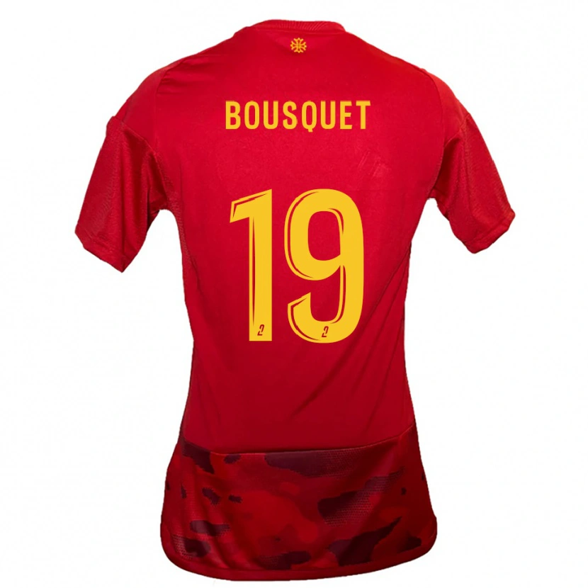 Danxen Hombre Camiseta Marie Bousquet #19 Rojo Amarillo 1ª Equipación 2025/26 La Camisa México