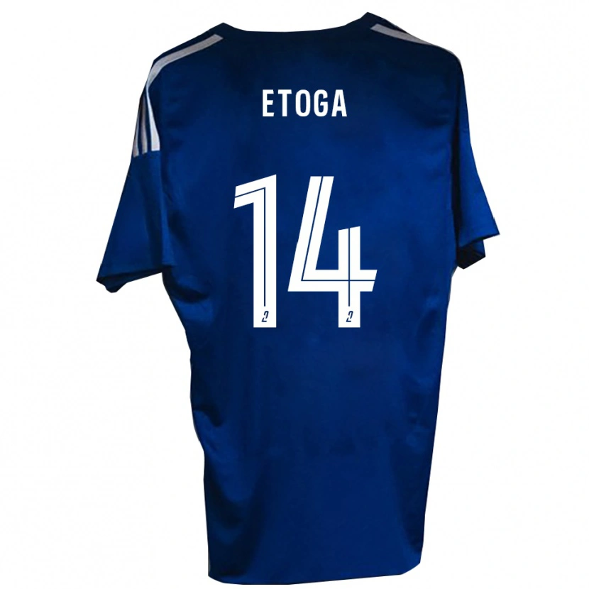 Danxen Hombre Camiseta Loïc Etoga #14 Azul Blanco 1ª Equipación 2025/26 La Camisa México