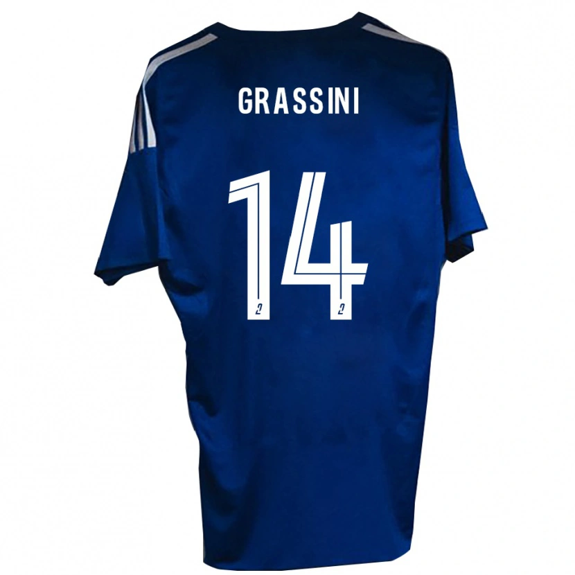 Danxen Hombre Camiseta Romeo Grassini #14 Azul Blanco 1ª Equipación 2025/26 La Camisa México