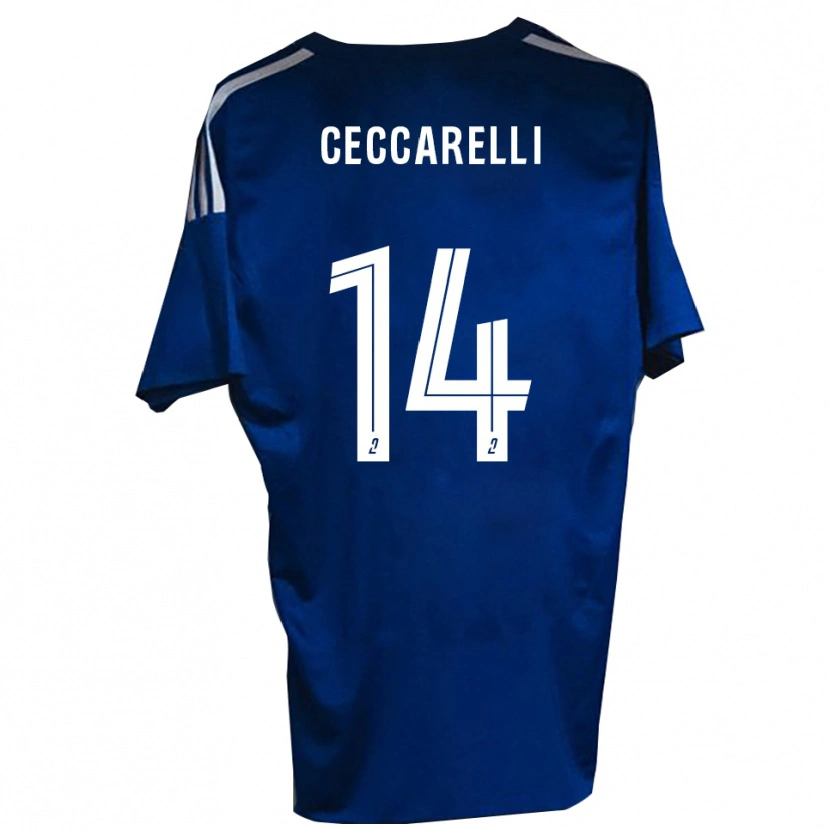 Danxen Hombre Camiseta Grégory Ceccarelli #14 Azul Blanco 1ª Equipación 2025/26 La Camisa México