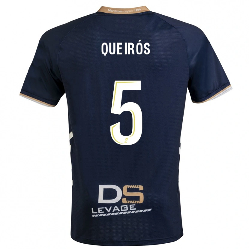 Danxen Hombre Camiseta Diogo Queirós #5 Azul Marino Oro 1ª Equipación 2025/26 La Camisa México