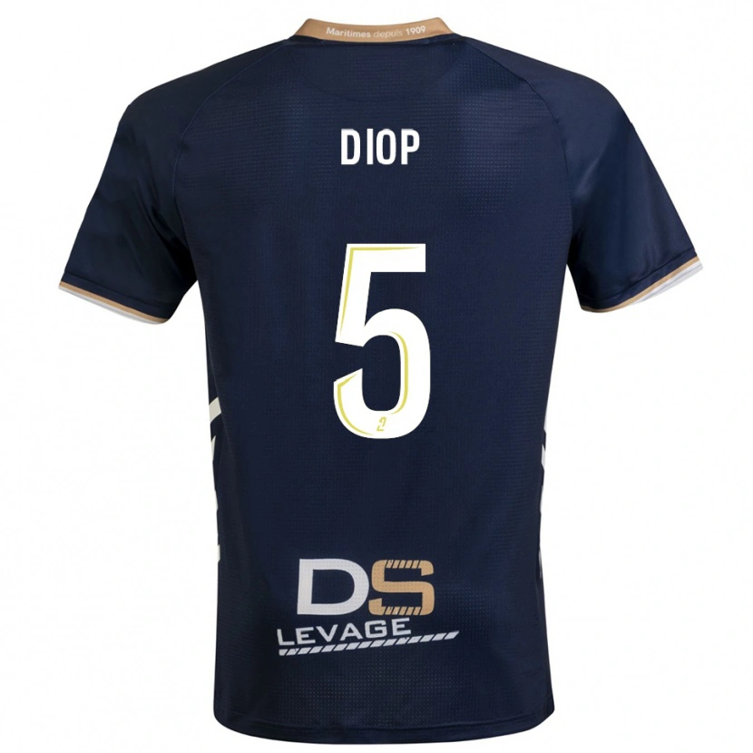 Danxen Hombre Camiseta Aaron Diop #5 Azul Marino Oro 1ª Equipación 2025/26 La Camisa México