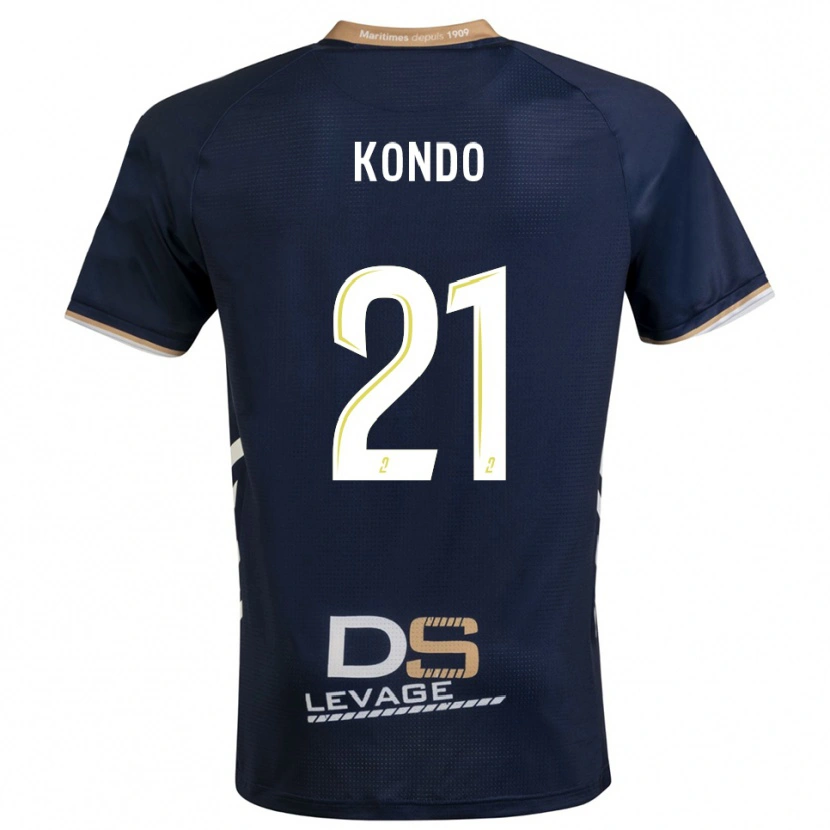 Danxen Hombre Camiseta Geoffrey Kondo #21 Azul Marino Oro 1ª Equipación 2025/26 La Camisa México
