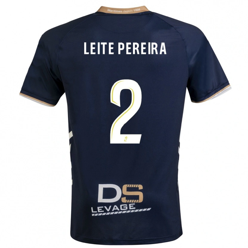 Danxen Hombre Camiseta Matéo Leite Pereira #2 Azul Marino Oro 1ª Equipación 2025/26 La Camisa México