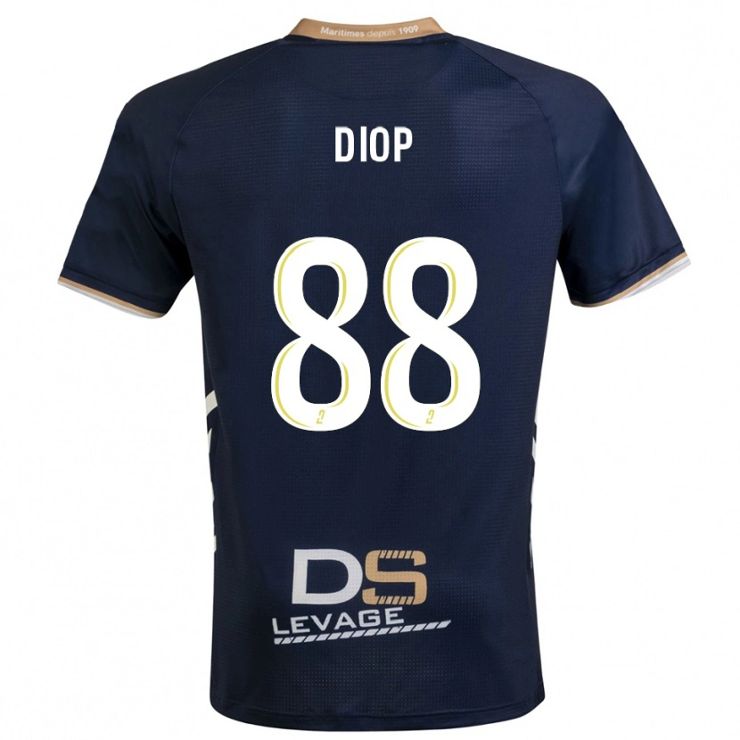 Danxen Hombre Camiseta Malick Diop #88 Azul Marino Oro 1ª Equipación 2025/26 La Camisa México