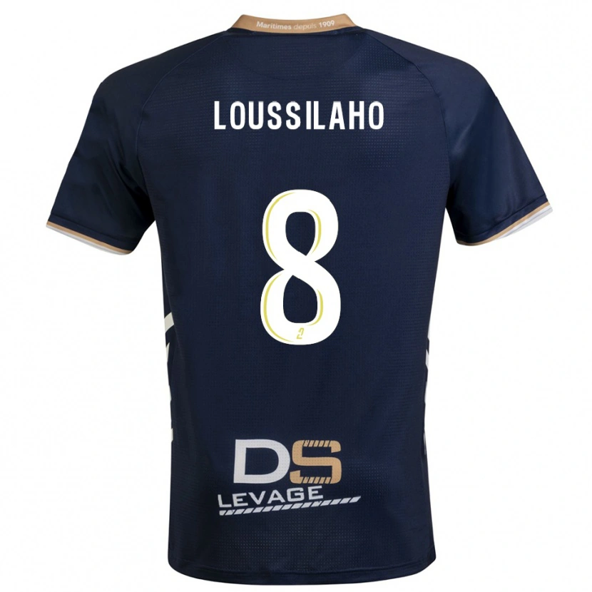 Danxen Hombre Camiseta Lenny Dziki Loussilaho #8 Azul Marino Oro 1ª Equipación 2025/26 La Camisa México